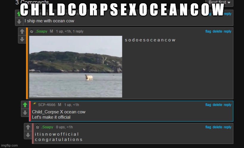 C H I L D C O R P S E X O C E A N C O W | made w/ Imgflip meme maker