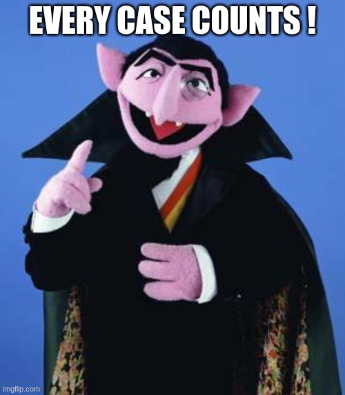 The Count | EVERY CASE COUNTS ! | image tagged in the count | made w/ Imgflip meme maker
