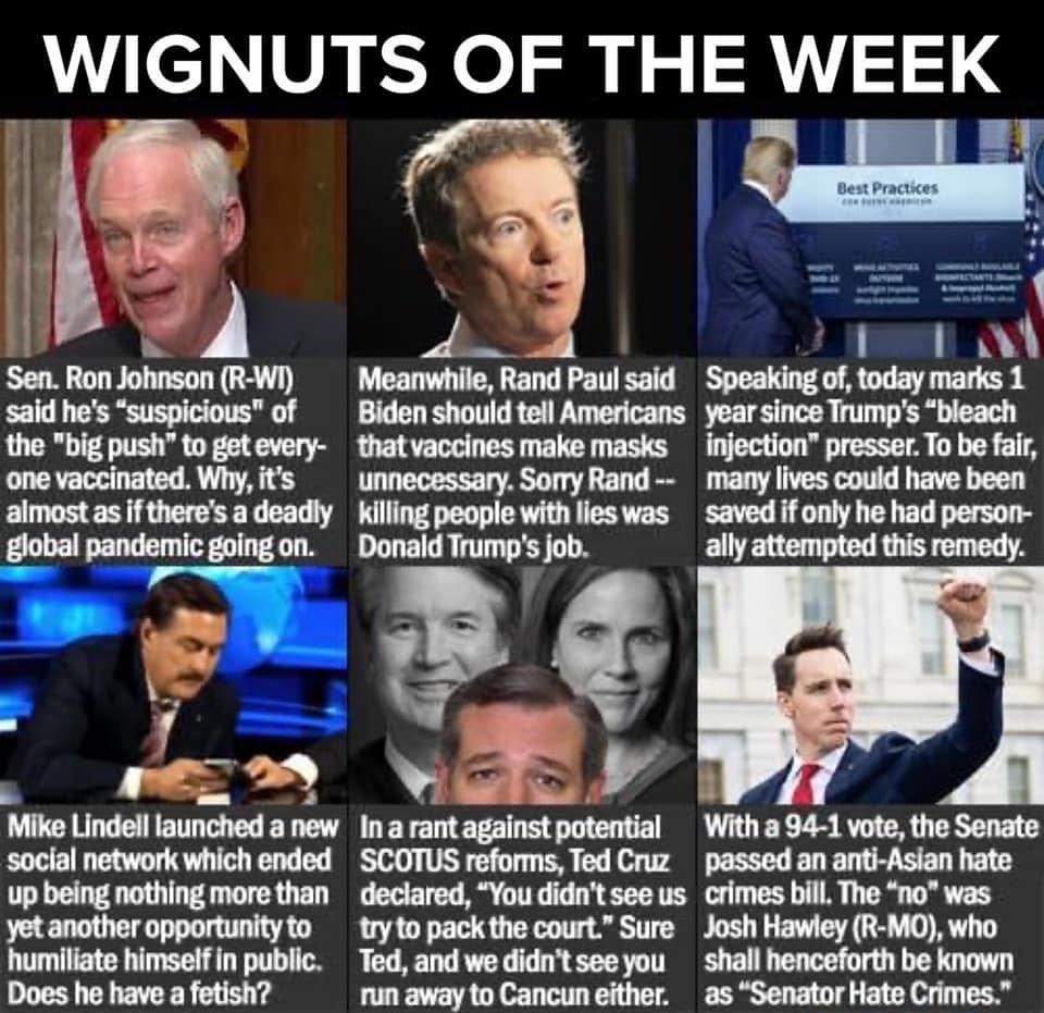 RWNJ wingnuts of the week April 2021 Blank Template - Imgflip