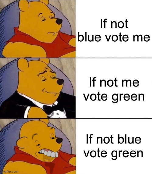 Ejection statements | If not blue vote me; If not me vote green; If not blue vote green | image tagged in best better blurst,among us,memes | made w/ Imgflip meme maker