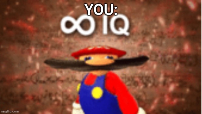 Infinite IQ | YOU: | image tagged in infinite iq | made w/ Imgflip meme maker