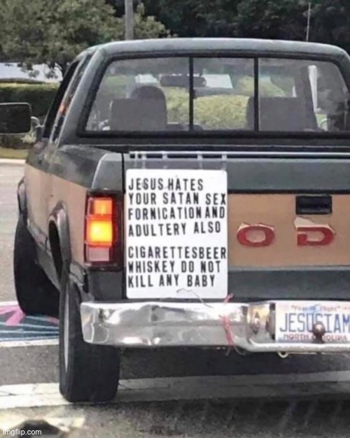 every word is true, maga | image tagged in jesus hates your satan sex fornication,jesus,hate,sex,maga,conservative logic | made w/ Imgflip meme maker