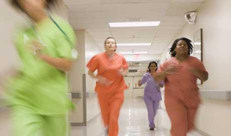 Nurses running Blank Meme Template