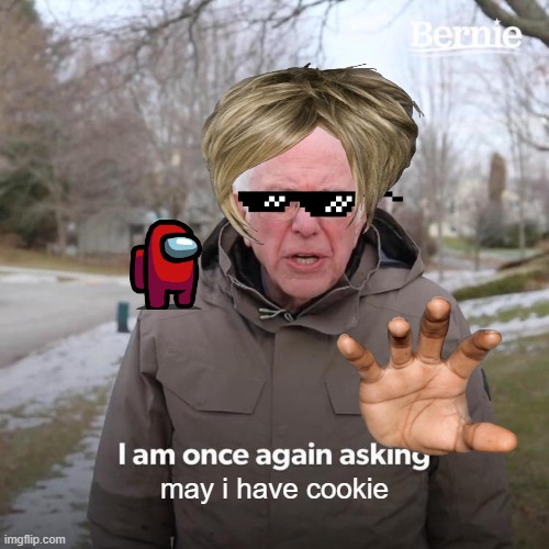 Bernie I Am Once Again Asking For Your Support | may i have cookie | image tagged in memes,bernie i am once again asking for your support | made w/ Imgflip meme maker