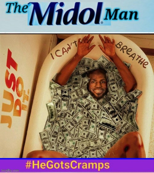 The Midol Man can't breathe | image tagged in money | made w/ Imgflip meme maker