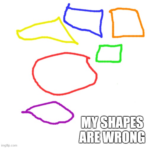 my shapes are wrong | MY SHAPES ARE WRONG | image tagged in memes,blank transparent square | made w/ Imgflip meme maker