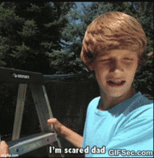 repost if scared | image tagged in im scared dad | made w/ Imgflip meme maker