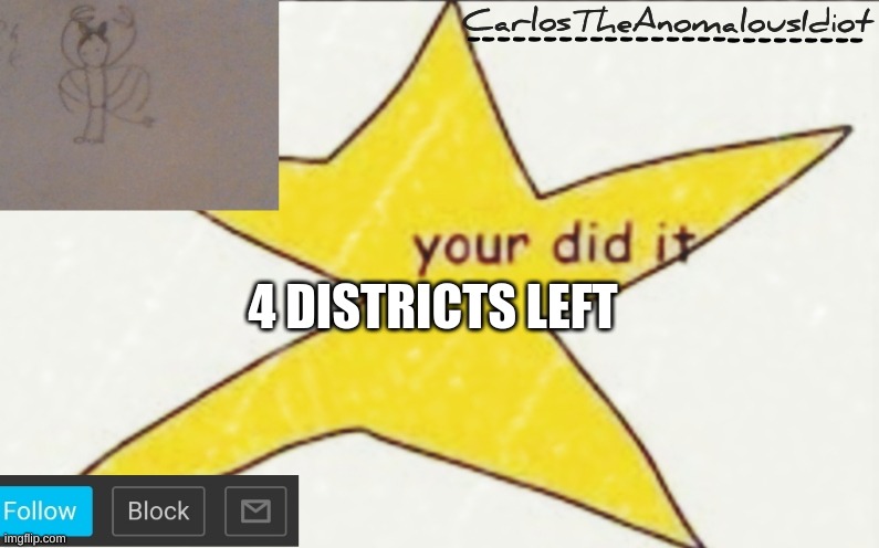 Hunger Games simulation | 4 DISTRICTS LEFT | image tagged in carlostheanomalousidiot's announcement template | made w/ Imgflip meme maker