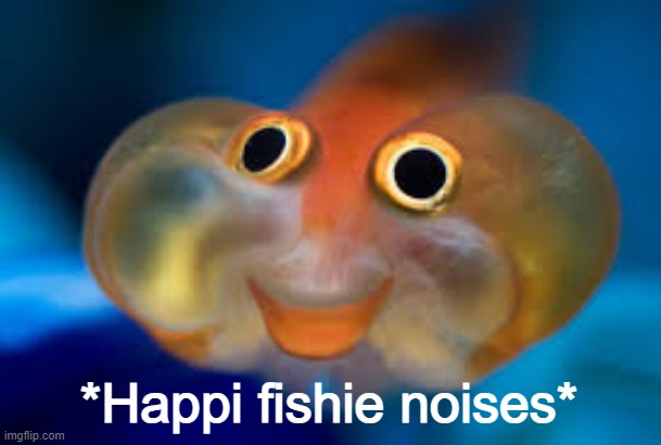 Happy fish | *Happi fishie noises* | image tagged in happy fish | made w/ Imgflip meme maker