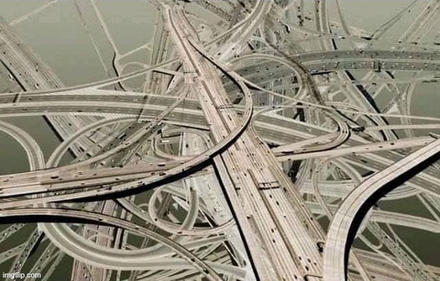 Twisted highways | image tagged in twisted highways | made w/ Imgflip meme maker