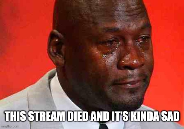 crying michael jordan | THIS STREAM DIED AND IT'S KINDA SAD | image tagged in crying michael jordan | made w/ Imgflip meme maker