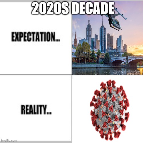 Expectation vs Reality: 2020s | 2020S DECADE | image tagged in expectation vs reality | made w/ Imgflip meme maker