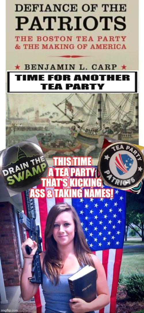 Time Again for Tea | THIS TIME A TEA PARTY THAT'S KICKING ASS & TAKING NAMES! | image tagged in downfall,butthurt liberals,boston tea party,pumped up kicks,libtards,suck | made w/ Imgflip meme maker