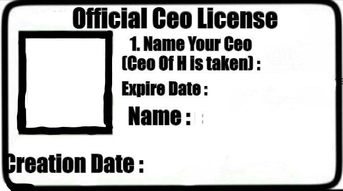 License Of Being A Ceo Blank Meme Template