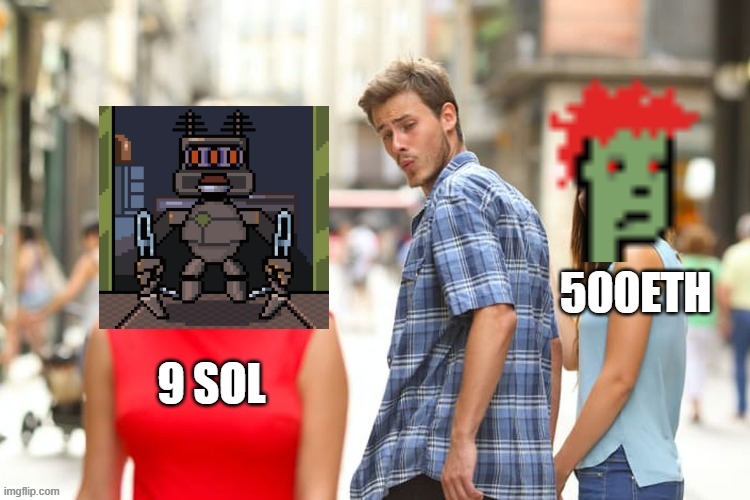 Solarians > CryptoPunks | 500ETH; 9 SOL | image tagged in solarians,cryptopunk,cryptocurrency,ethereum | made w/ Imgflip meme maker