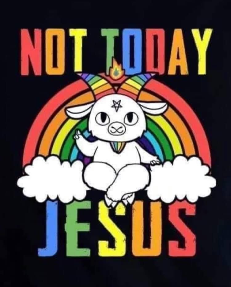 Not today Jesus baphomet Blank Meme Template