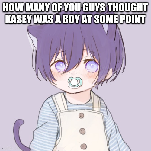 Kasey | HOW MANY OF YOU GUYS THOUGHT KASEY WAS A BOY AT SOME POINT | image tagged in kasey | made w/ Imgflip meme maker