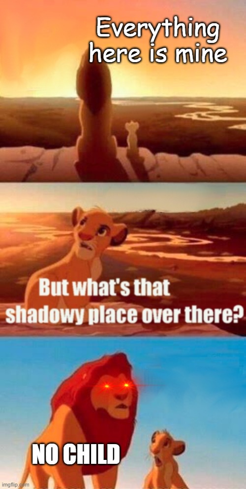 Simba Shadowy Place Meme | Everything here is mine; NO CHILD | image tagged in memes,simba shadowy place,hidden in shadows | made w/ Imgflip meme maker