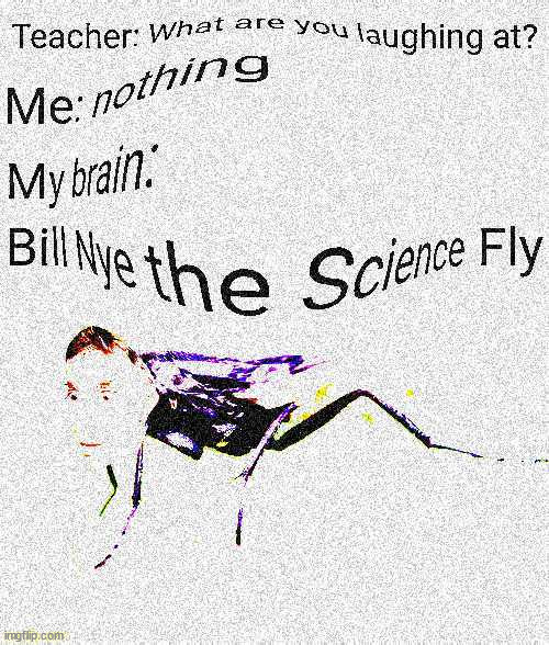 My brain: Bill Nye the Science Fly (Deep Fried) | image tagged in deep fried,repost,reposts,edit | made w/ Imgflip meme maker
