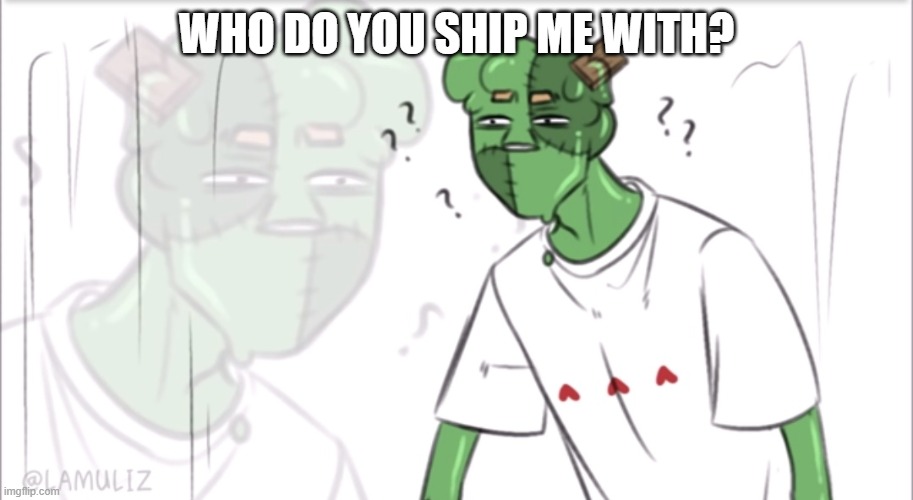 E | WHO DO YOU SHIP ME WITH? | image tagged in confused slimecicle | made w/ Imgflip meme maker