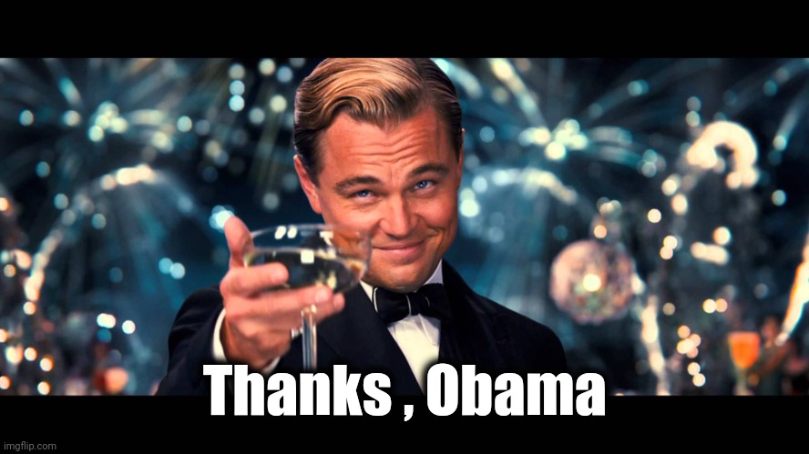 lionardo dicaprio thank you | Thanks , Obama | image tagged in lionardo dicaprio thank you | made w/ Imgflip meme maker