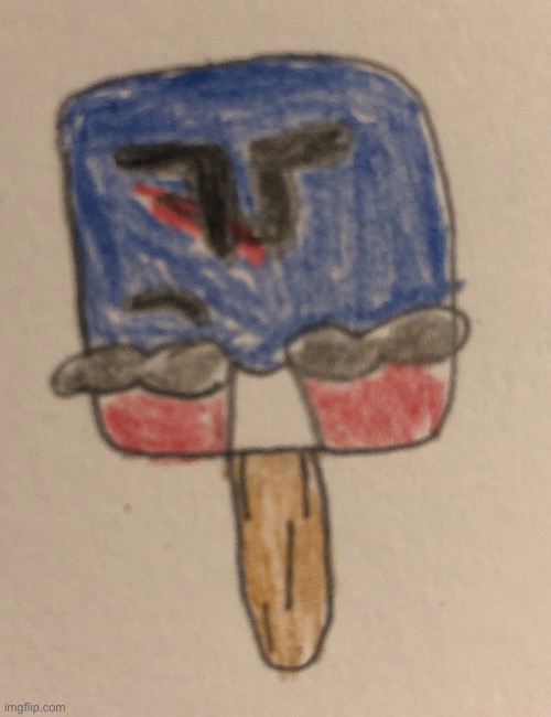 Cuber Popsicle (I tried making the popsicle stick ok?) | image tagged in cuber,popsicle,drawing | made w/ Imgflip meme maker