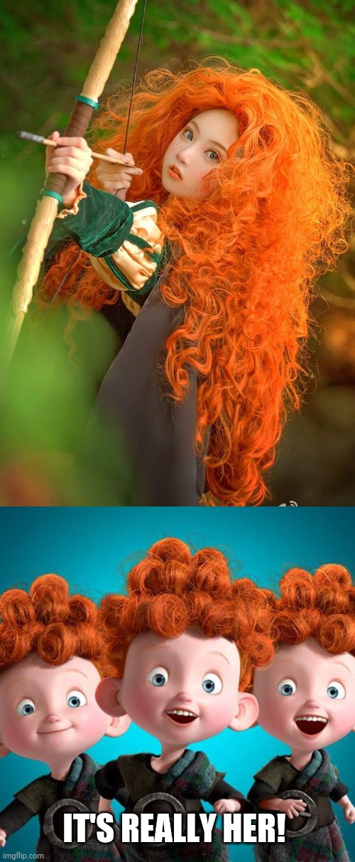 WOW | IT'S REALLY HER! | image tagged in cosplay,brave | made w/ Imgflip meme maker