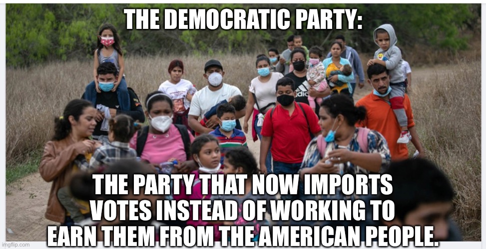 How the Democrats have planned on implementing their Marxist agenda all along. | THE DEMOCRATIC PARTY:; THE PARTY THAT NOW IMPORTS VOTES INSTEAD OF WORKING TO EARN THEM FROM THE AMERICAN PEOPLE. | image tagged in democratic party,democratic socialism,democrats,memes,illegal immigration,migrants | made w/ Imgflip meme maker