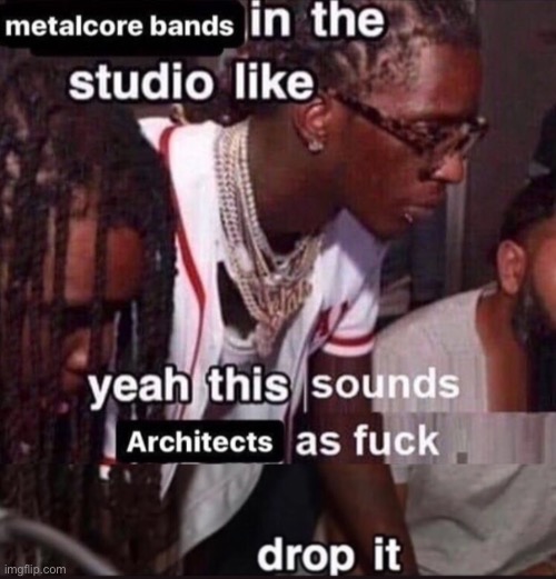 Architects/ metalcore meme | image tagged in architects,metalcore,djentcore,djent metalcore,memes | made w/ Imgflip meme maker