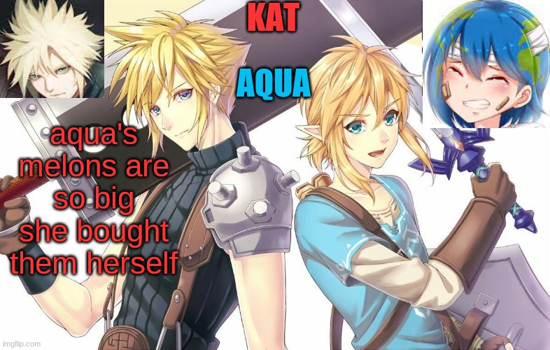qwergthyjgukhuytreawdsfgcfdsafb | aqua's melons are so big
she bought them herself | image tagged in qwergthyjgukhuytreawdsfgcfdsafb | made w/ Imgflip meme maker