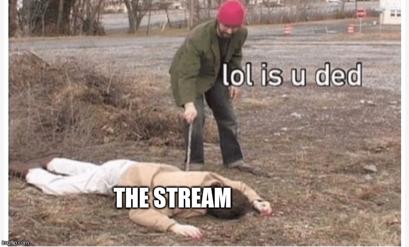 Lol is u ded | THE STREAM | image tagged in lol is u ded | made w/ Imgflip meme maker