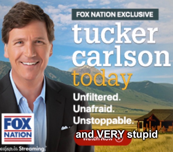 Dumbest | and VERY stupid | image tagged in memes,tucker carlson | made w/ Imgflip meme maker