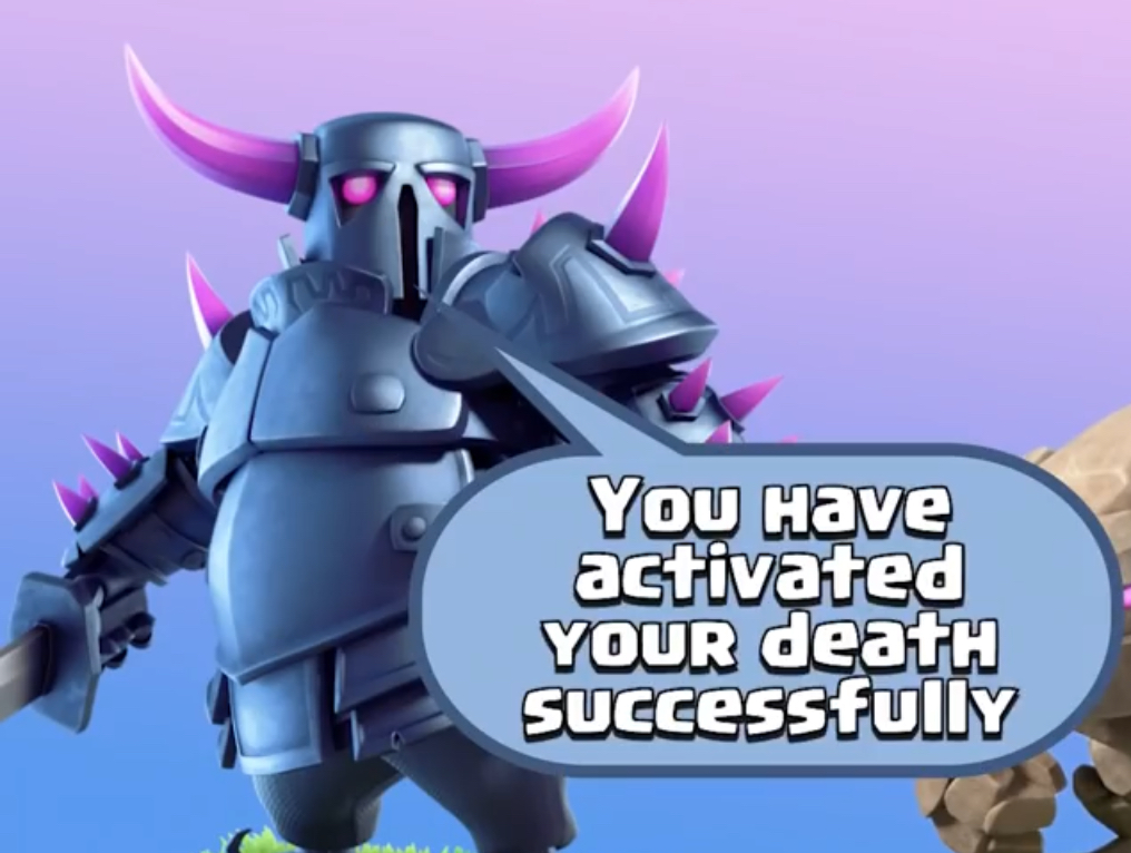 High Quality PEKKA You Have Activated Your Death Successfully Blank Meme Template