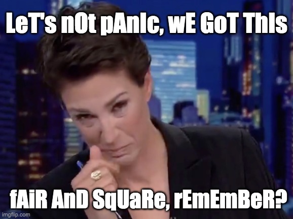 LeT's nOt pAnIc, wE GoT ThIs fAiR AnD SqUaRe, rEmEmBeR? | made w/ Imgflip meme maker