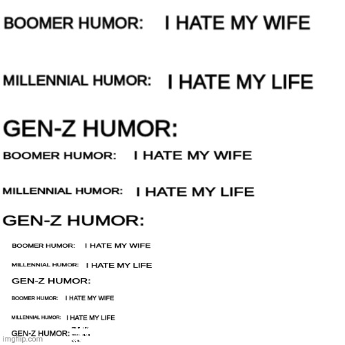 This is rly what gen z humor is | image tagged in gen z,millennials,boomers,humor,truth,the truth | made w/ Imgflip meme maker