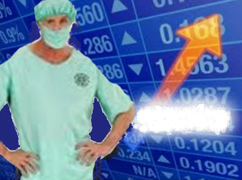High Quality DOCTOR AT STONKS CHART BLANK Blank Meme Template