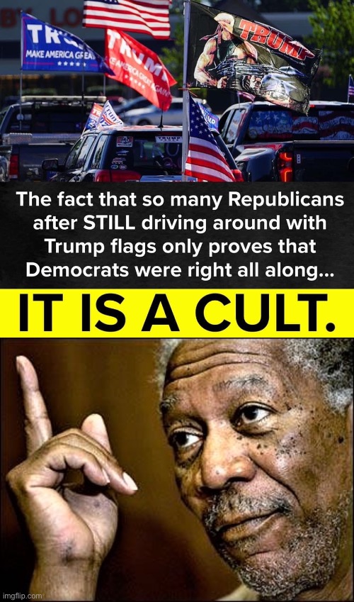 ‘Nuff said. | image tagged in trumpism is a cult,morgan freeman this hq | made w/ Imgflip meme maker