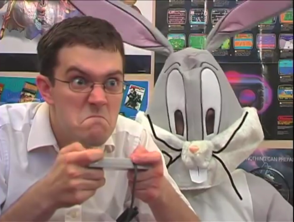 High Quality Bugs bunny behind the nerd Blank Meme Template