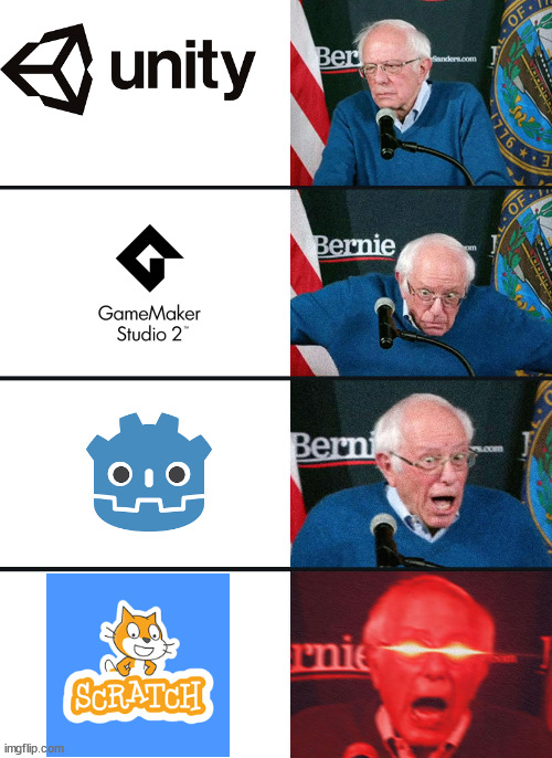 game engin | image tagged in bernie sanders reaction nuked | made w/ Imgflip meme maker