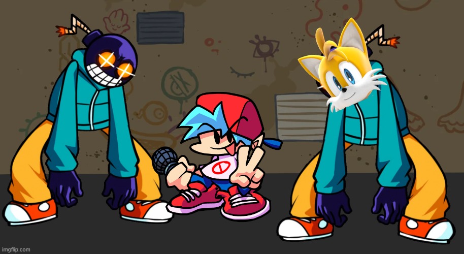 Whitty Backalley | image tagged in whitty backalley,tails,tails the fox,friday night funkin,sonic the hedgehog,whitty | made w/ Imgflip meme maker
