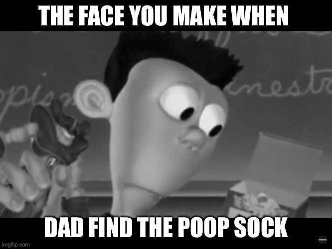 Uh oh | THE FACE YOU MAKE WHEN; DAD FIND THE POOP SOCK | image tagged in memes | made w/ Imgflip meme maker