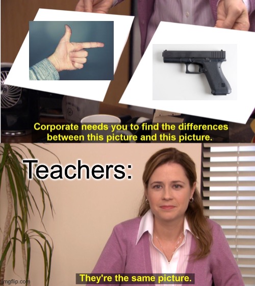 They're The Same Picture Meme | Teachers: | image tagged in memes,they're the same picture | made w/ Imgflip meme maker