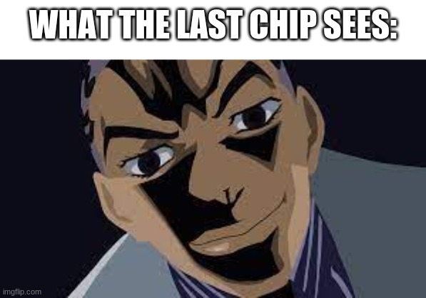 WHAT THE LAST CHIP SEES: | made w/ Imgflip meme maker