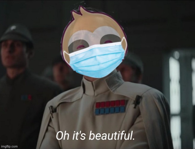 Sloth oh it’s beautiful face mask Blank Meme Template