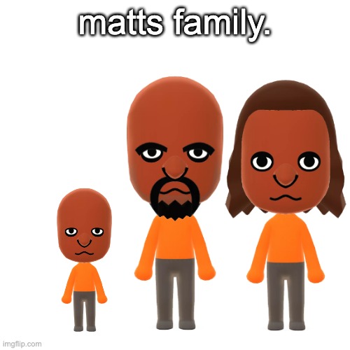 matts family. | matts family. | image tagged in nintendo,mii,wii,matt | made w/ Imgflip meme maker