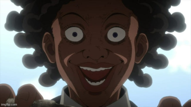 POV you wake up at 5:00 am and you see her stare at you nose to nose | image tagged in creepy,the promised neverland,sister crone | made w/ Imgflip meme maker
