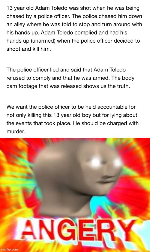 GIVE THIS POOR BOI JUSTIS | image tagged in surreal angery | made w/ Imgflip meme maker