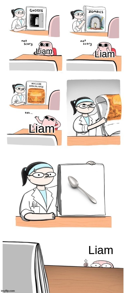 Oh Liam... | Liam; Liam; Liam; Liam | image tagged in not scary,one direction,spoon | made w/ Imgflip meme maker