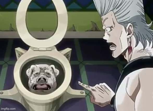 Polnareff vs Pig toilet | image tagged in polnareff vs pig toilet | made w/ Imgflip meme maker