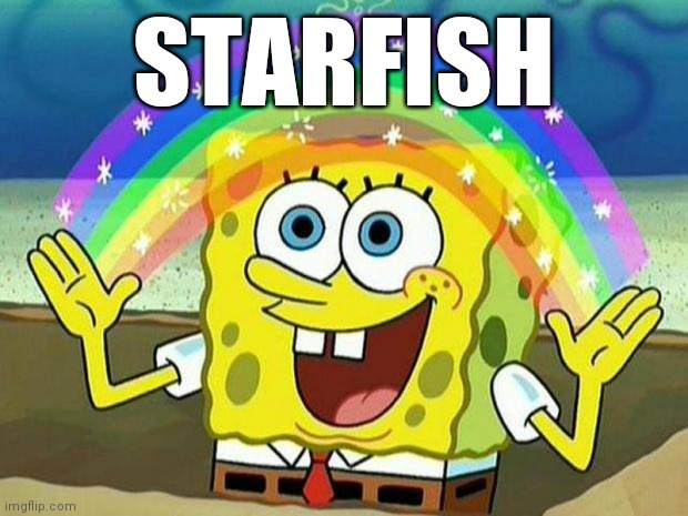 spongebob rainbow | STARFISH | image tagged in spongebob rainbow | made w/ Imgflip meme maker